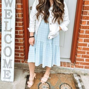 Blue gingham dress